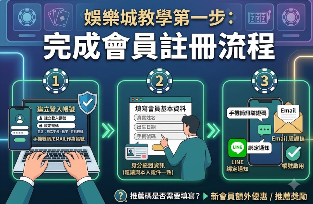 娛樂城教學完整指南｜新手註冊、優惠活動、儲值流程一次看懂