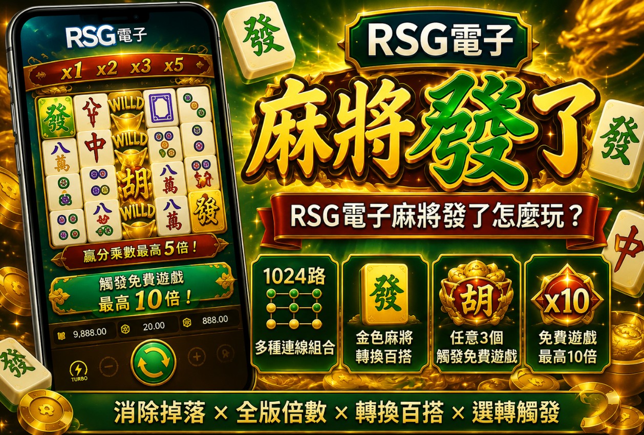 RSG電子麻將發了怎麼玩？1024路、金色麻將轉百搭與最高10倍玩法解析