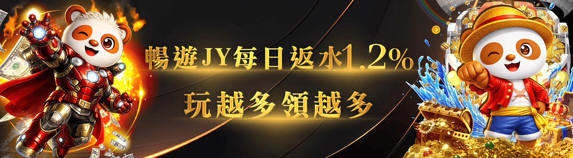 玩越多領越多 全館返水1.2%
