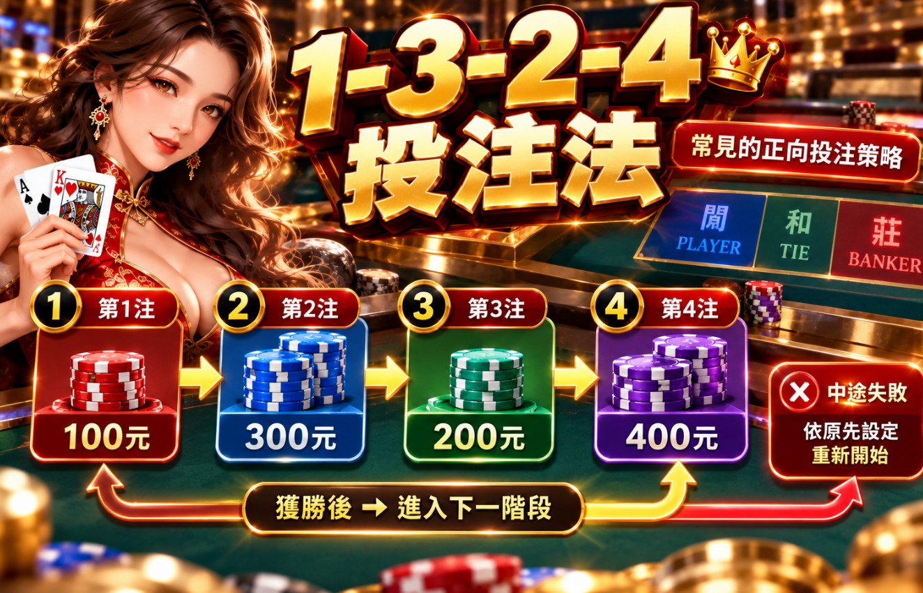 百家樂下注策略示意圖